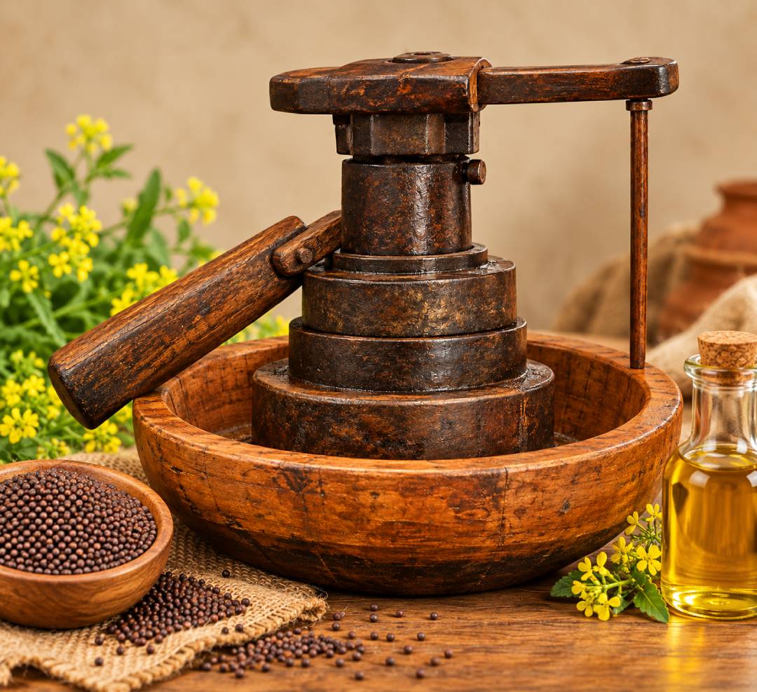 Traditional mustard oil press